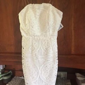 White strapless dress